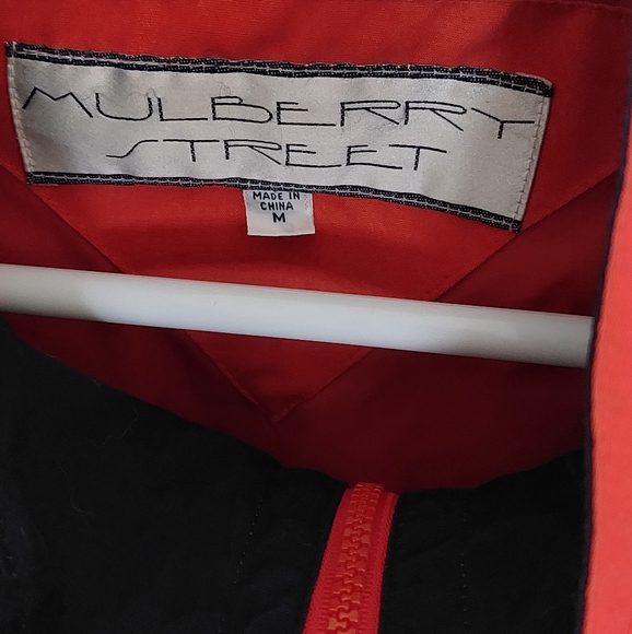 Vintage Mulberry St. All-weather Lined Jacket Red w/Blue&White Trim Size Medium - Picture 8 of 10